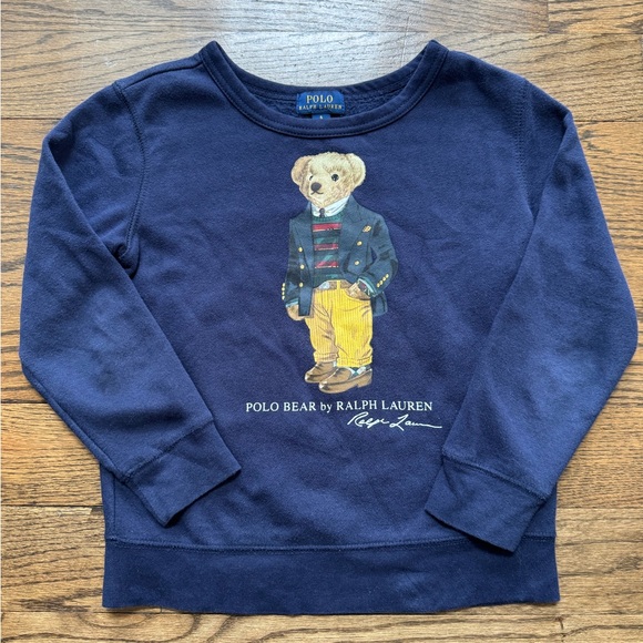 Ralph Lauren Polo Bear crew neck navy sweatshirt, size 6 - Picture 1 of 4